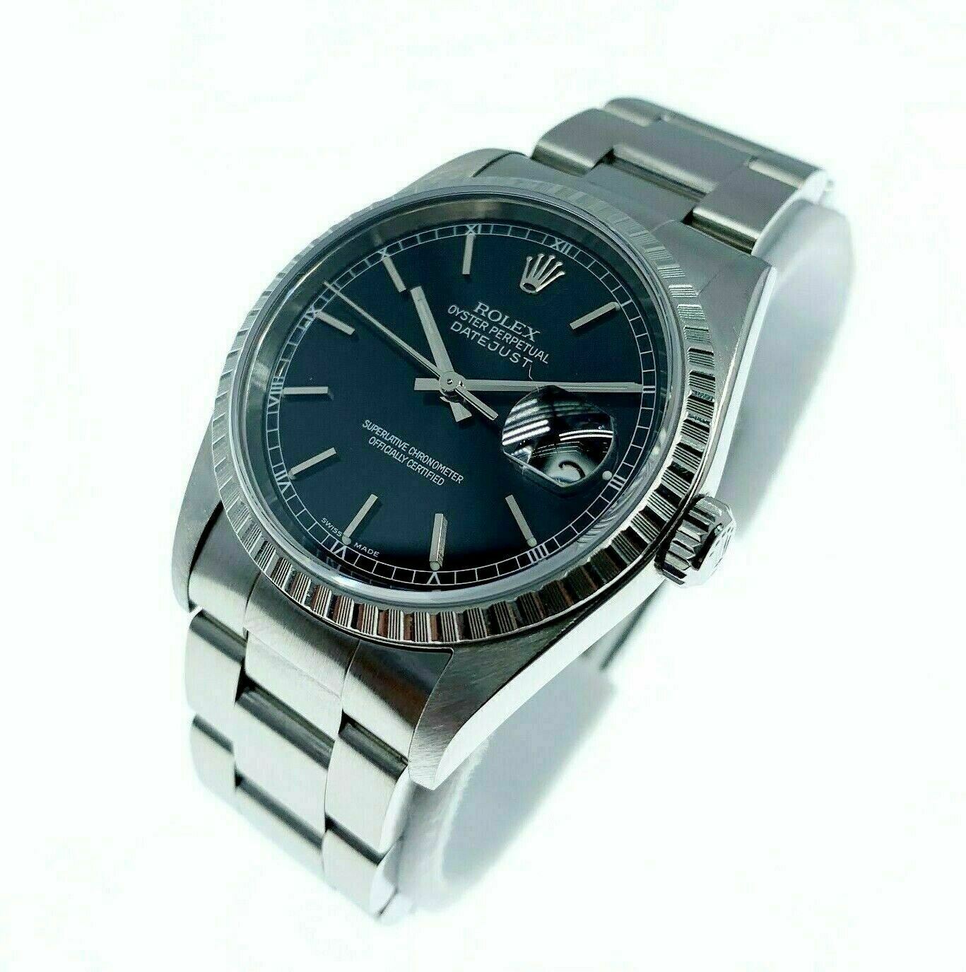 Rolex 36MM Datejust Watch Stainless Steel Ref #16220 F Serial Oyster Band Papers