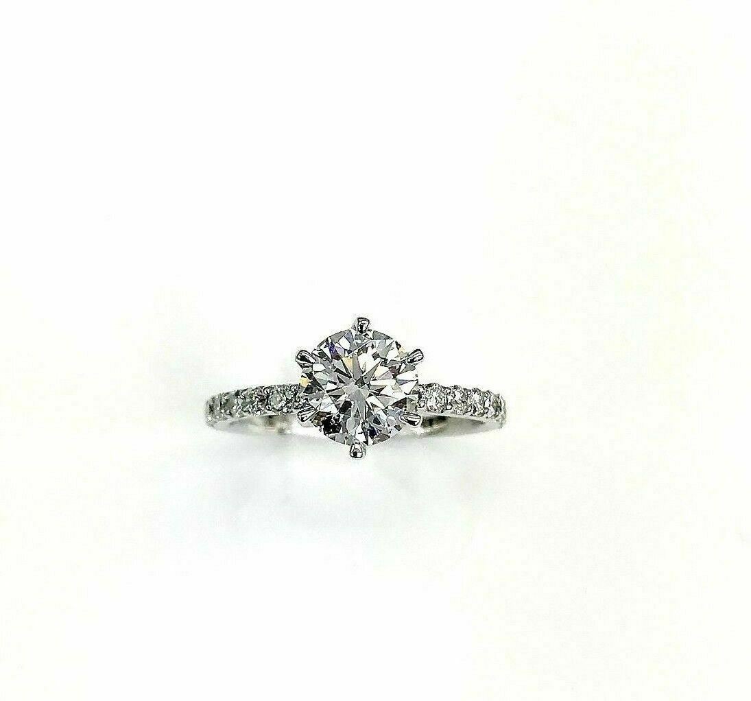 $14,600 Retail 1.24 Carats EGLUSA F SI1 Round Diamond Solitaire Engagement Ring