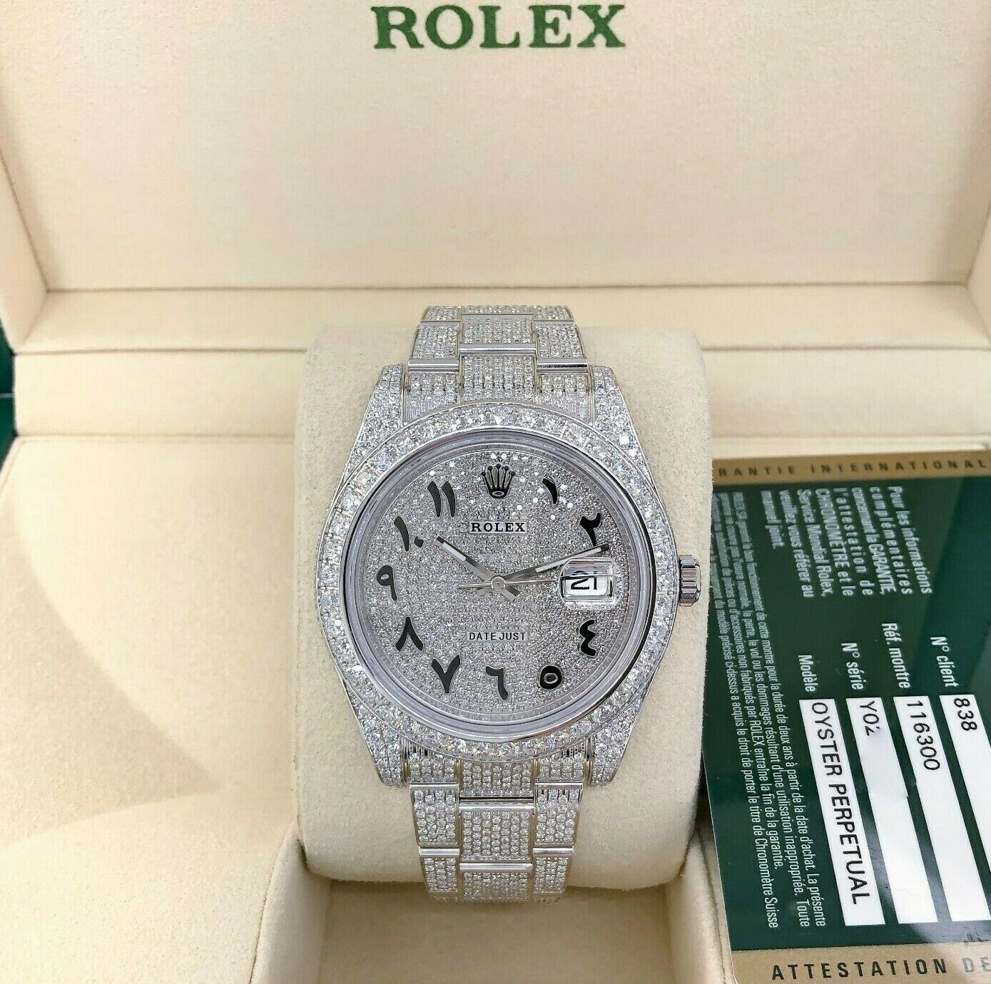 Silver iced out rolex Clearance