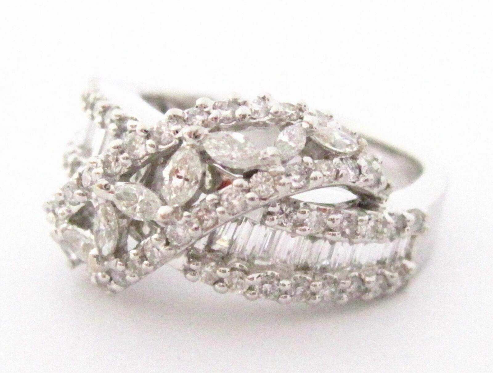 FINE 18Kt WG Multi-Shape Diamond Designer Inspired Ring