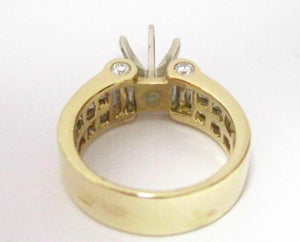 3.15 TCW 6 Prongs Semi-Mounting for Round Cut Diamond Bridal Ring 18kt Y/G