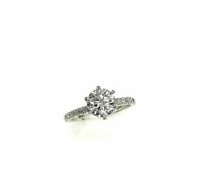 $14,600 Retail 1.24 Carats EGLUSA F SI1 Round Diamond Solitaire Engagement Ring
