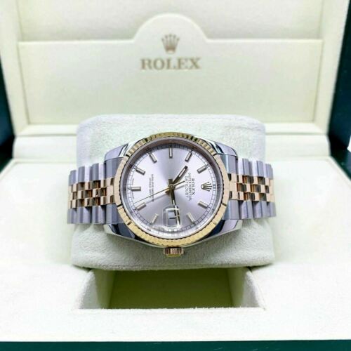 Rolex 36MM Datejust Watch 18K Yellow Gold Steel Ref 116233 D Serial Box Papers