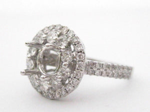 Fine 1.47 TCW 4 Prongs Semi-Mounting Round Brilliant Diamond Engagement Ring