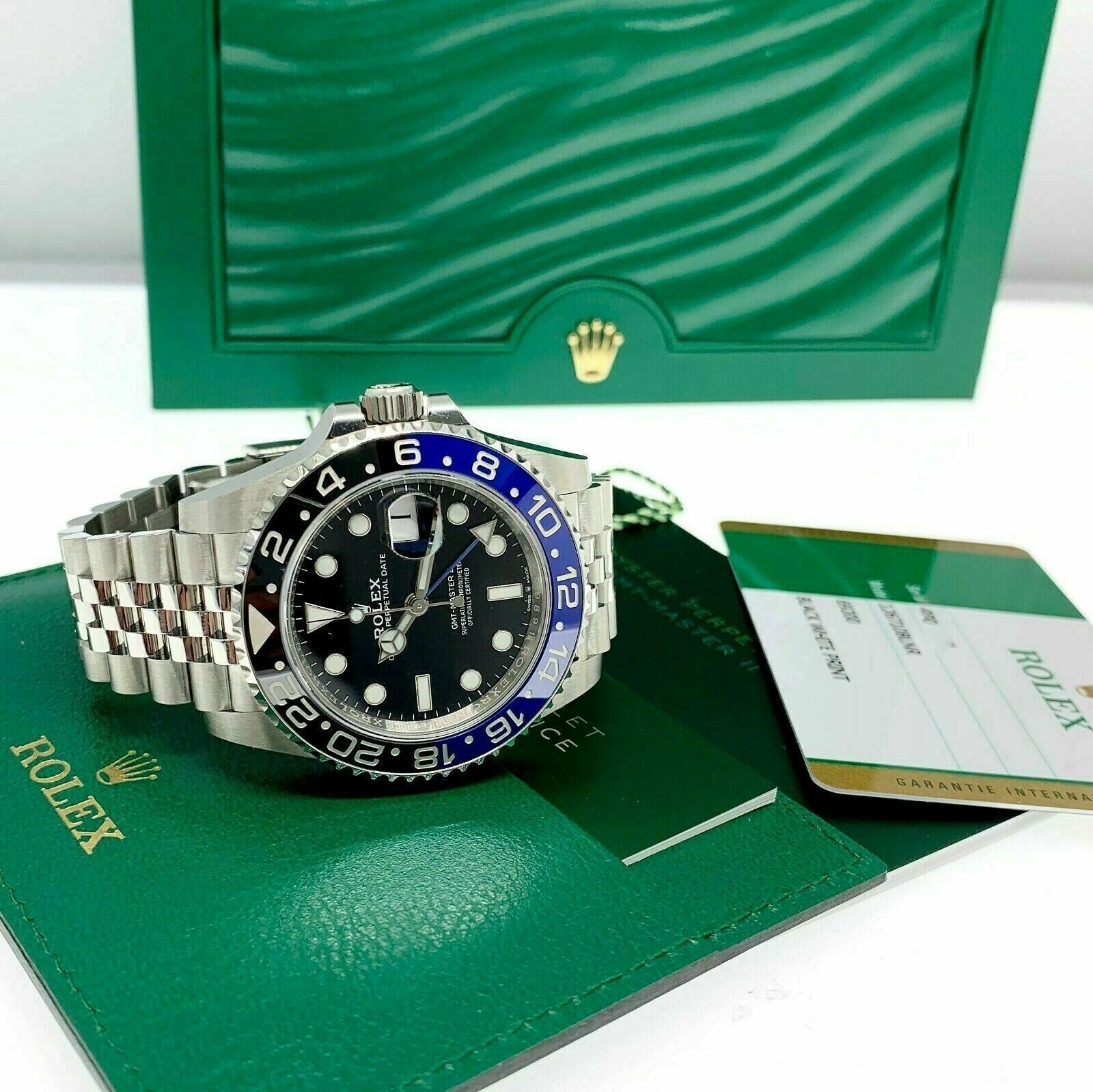 Rolex 40MM Ceramic GMT Master II Batman Stainless Steel Watch Ref 126710 Jubilee