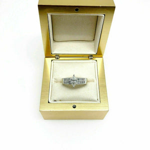 0.85 Carats t.w. Marquise and Princess Cut Engagement Ring Channel Set 18K Gold