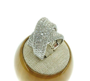 3.99 Carat t.w Intertwined Diamond Pave Wedding/Anniversary Ring 18K White Gold