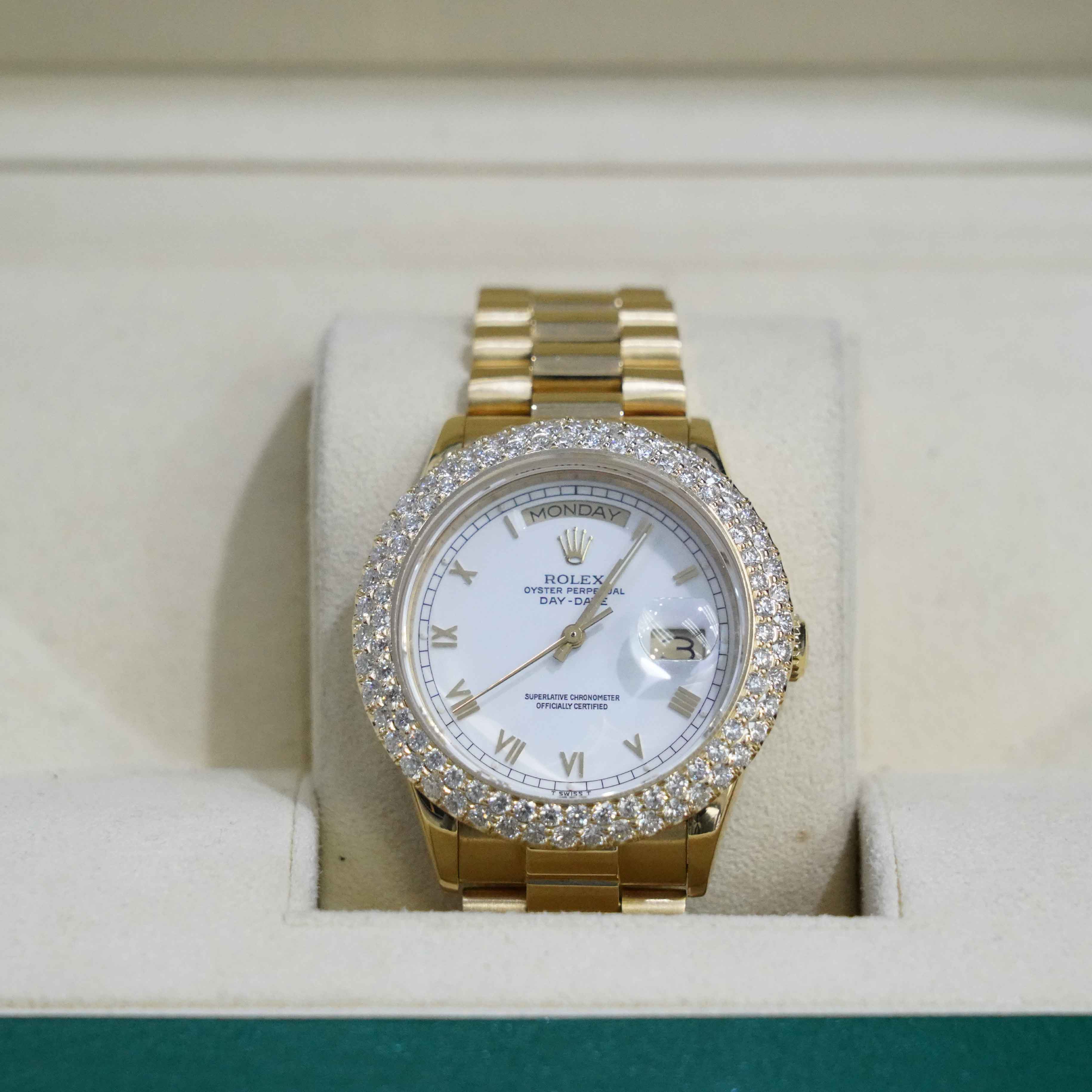 Rolex Diamond Bezel replacement for 36mm 4.17 Carats 2.4 and 2.1mm