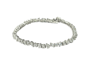 Multi Shape Eternity Diamond Bracelet White Gold 18kt