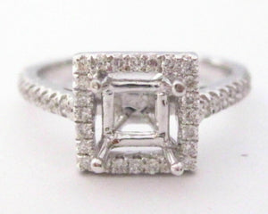 .35 TCW 4 Prong Semi-Mounting Engagement Ring for Princess Cut Diamond 18k Gold