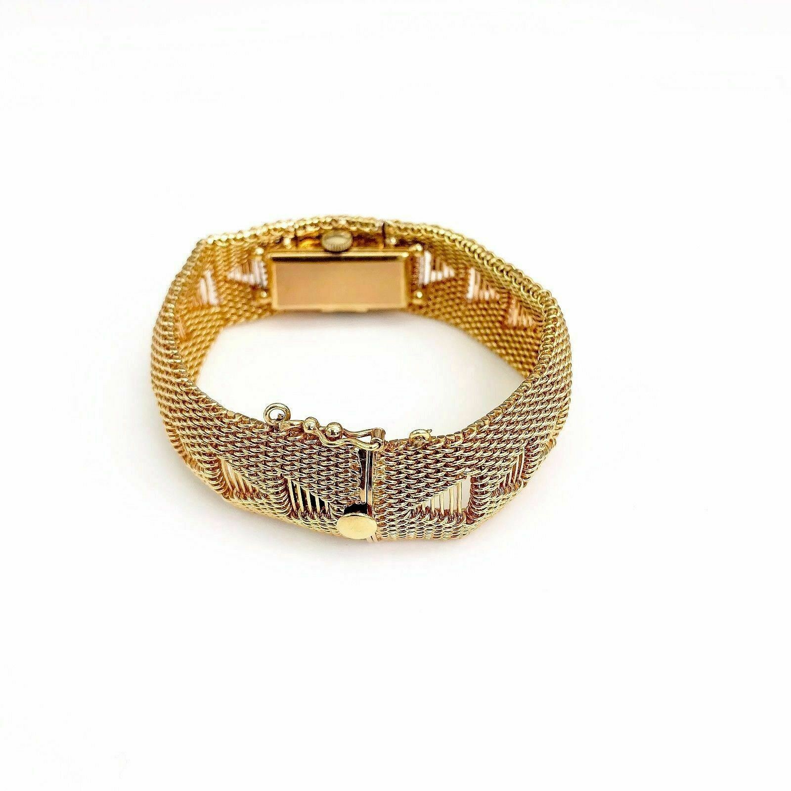 Vintage Solid 0.80 Carats 14K Rose Gold Diamond Bracelet Watch 1.85 Ounces