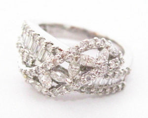 FINE 18Kt WG Multi-Shape Diamond Designer Inspired Ring