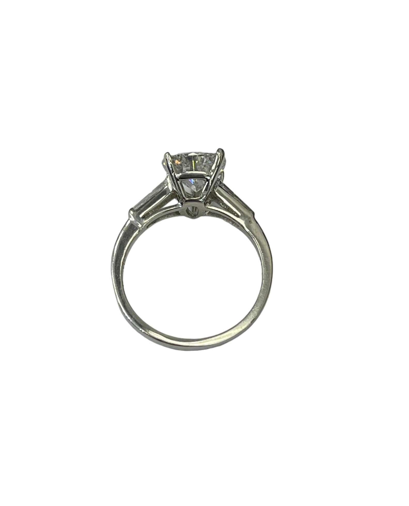 Pear Brilliant Diamond Ring GIA Certified F-SI1 Platinum Handmade