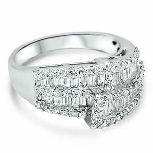 1.66 Carats t.w. Diamond Anniversary /Right Hand Ring 14K Gold 0.45 Inch Width