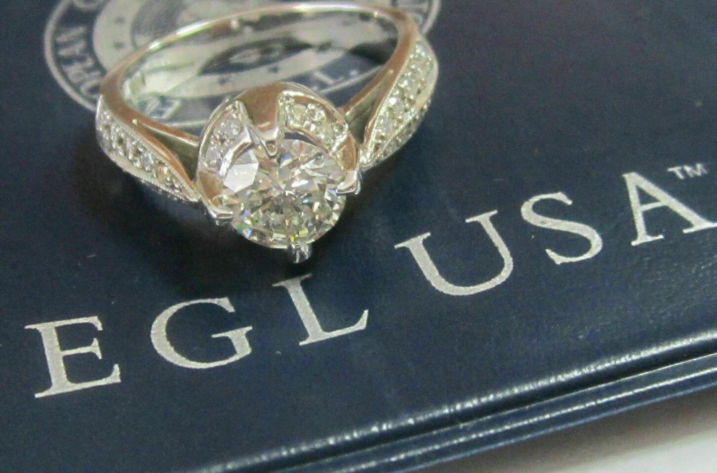 EGL Certified Center 1.00 Ct Round Cut Diamond Solitaire Engagement Ring 14k WG