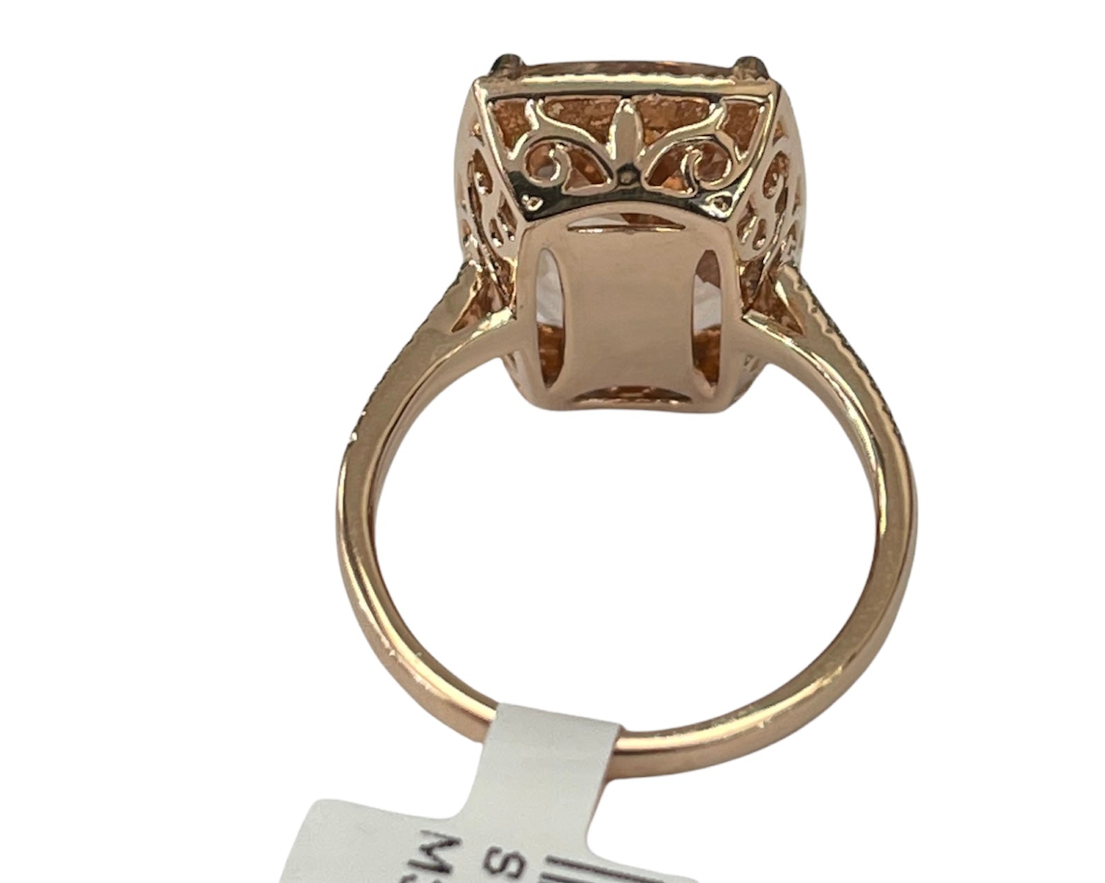 Morganite Gem Solitaire with Accents Diamond Ring