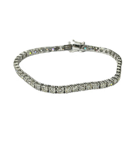 Round Brilliants Diamond Tennis Bracelet White Gold 6.78 Carats