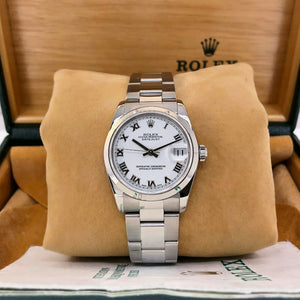 Rolex 31MM Lady's Datejust Oyster Watch Stainless Steel Ref # 78240 Box Papers