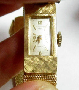 Vintage Women's Baume & Mercier Belt Ribbon Diamond Dress Watch 14k Yellow Gold