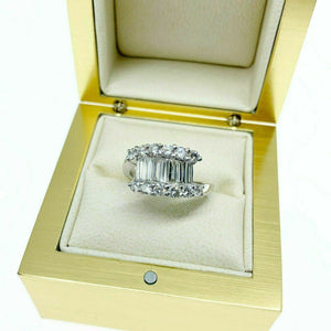 1.52 Carat t.w. Bypass Rd Baguette Diamond Celebration/Anniversary Ring 18K Gold