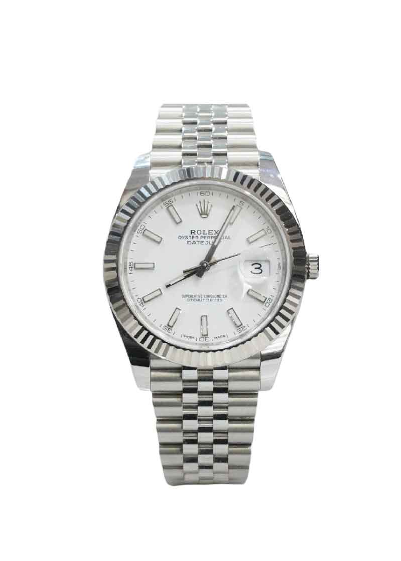Rolex DateJust II 41mm Watch Stainless Steel White Dial Ref#126334