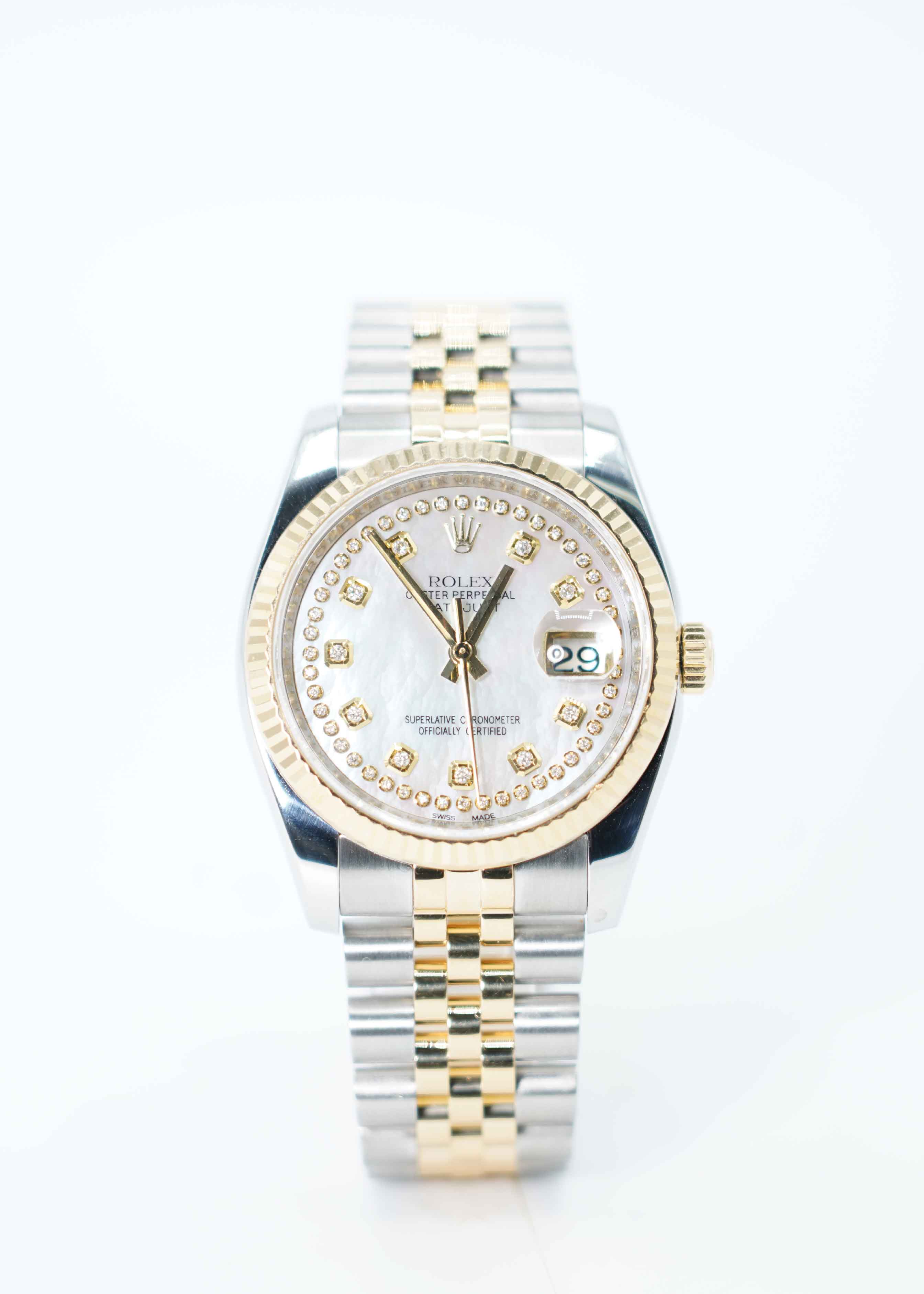 Rolex 36MM Datejust 18K yellow gold 116233 with Card