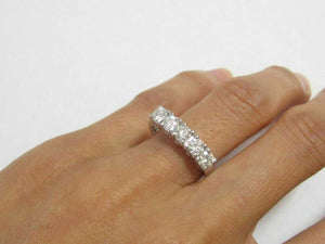 1.05 TCW 5 Round Diamonds Anniversary Ring/Band G VS1 Size 6.5 14k White Gold