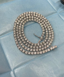 Tennis Diamond Necklace Chain Round Brilliants 21.35 Carats White Gold