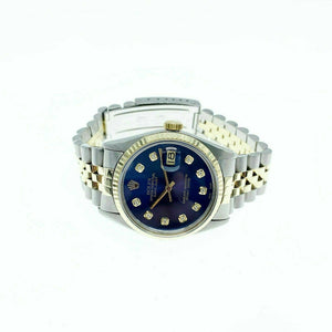 Rolex 36MM Datejust Diamond Watch 14K Yellow Gold Stainless Steel Ref 16013