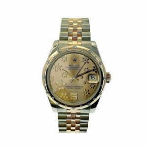 Rolex 31MM Datejust 18K Rose Steel Watch Ref # 178341 Factory Diamond Bezel