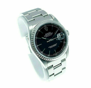 Rolex 36MM Datejust Watch Stainless Steel Ref #16220 F Serial Oyster Band Papers