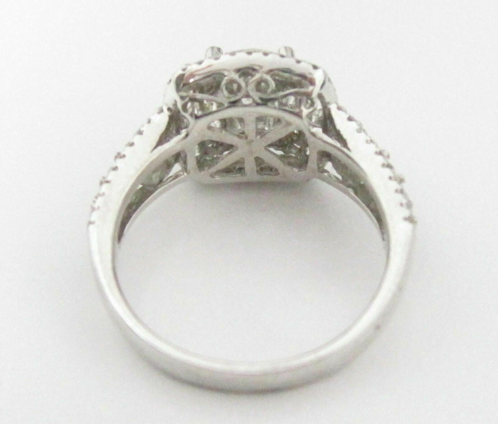 1.53 TCW Round Diamond Halo Art-Deco Engagement Ring Size 6.75 18kt White Gold