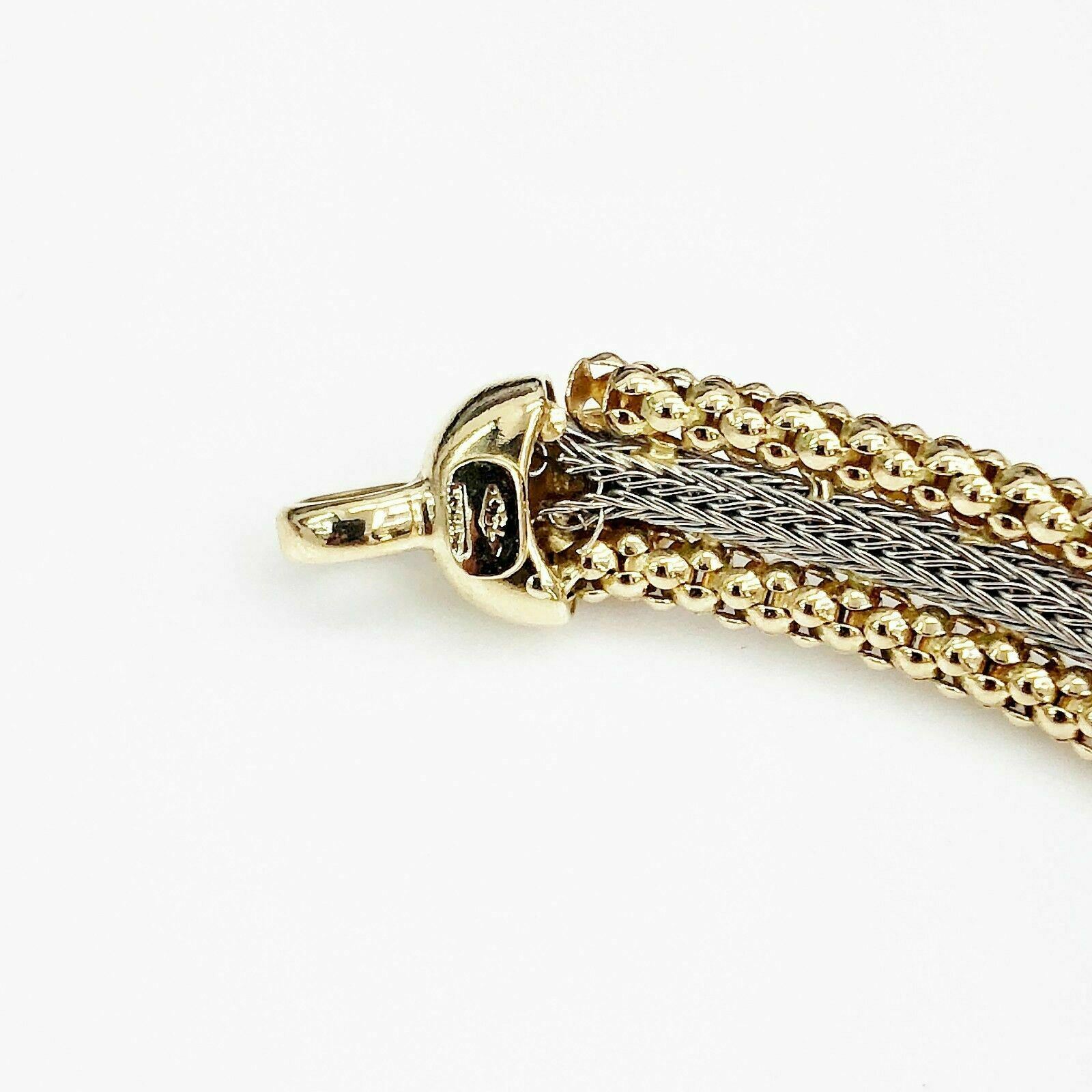 Ermini 18K Two Gold Gold Mesh Cabochon Sapphire Bracelet 7.5 MM Width