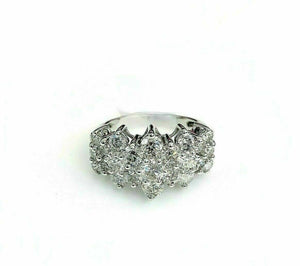 3.55 Carats Round Brilliant Cut Diamond Anniversary Cluster Ring