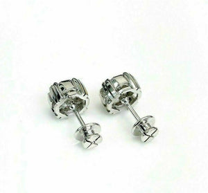 1.80 Carats t.w. Special Cut Invisible Set Diamond Stud Earrings White Gold