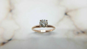 14k Rose Gold Solitaire - Pinkish Brown Diamond Ring