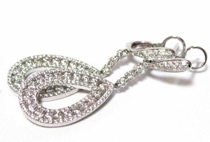 1.70 TCW Round Diamond Pear Shape Drop/Dangling Earrings F-G VVS2 18k White Gold
