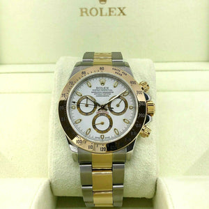 Rolex Cosmograph Daytona 40mm 18K Yellow Gold Steel Watch Ref 116523 P Serial