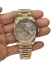 Rolex Day Date President Pink Diamond Dial Everose Gold 36MM 118235