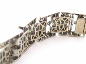 Huge & Heavy 22 Carat Princess Cut Diamonds Men's Bracelet G SI-1 14k White Gold