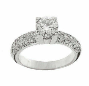 .91Ct Round Diamond Solitaire w/ 3 Rows Accents & Filligree EGL USA Certified