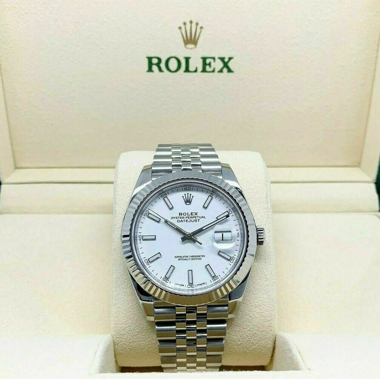 Rolex 41MM Jubilee Datejust Watch 18K Gold/Stainless Ref # 126334 2016 WhiteDial