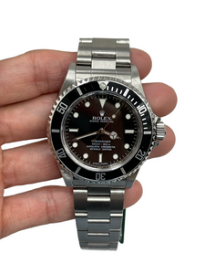 Rolex Black Index Submariner Date Stainless Steel Watch Ref 14060