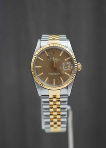DateJust 36mm Two Tone Chocolate Polar Stick Dial 16013