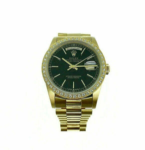 Rolex Day Date 18K President 36mm Watch 18348 U Serial Factory Diamond Bezel