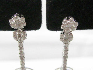 3.05 TCW Round Diamond Circle Shape Drop Dangling Earrings G VS2 14k White Gold