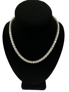 50.69 Carats Round Brilliants Diamond Tennis Necklace Chain 16.5 inches