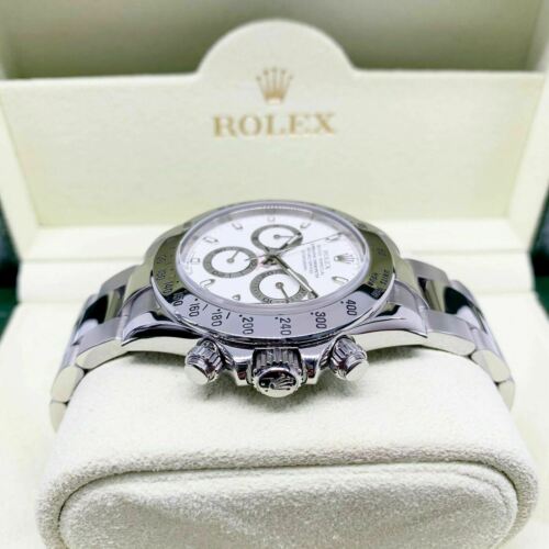 Rolex 40MM White Dial Daytona Stainless Watch Ref # 116520 Z Serial Box Papers