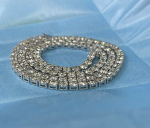 Classic Tennis Necklace Diamond Chain 47.52 Carats H-VS-1
