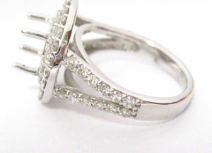 Fine 4 Prongs Semi-Mounting Engagement Ring for Round Diamond or Gem 14k W Gold